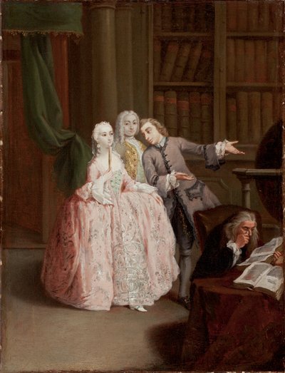 Visita a una biblioteca da Pietro Longhi